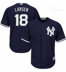 Mens Majestic New York Yankees 18 Don Larsen Replica Navy Blue Alternate MLB Jersey