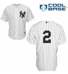 Mens Majestic New York Yankees 2 Derek Jeter No Name On Back MLB Jersey