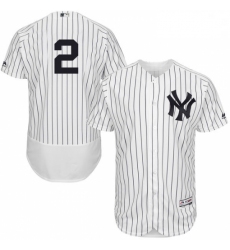 Mens Majestic New York Yankees 2 Derek Jeter White Home Flex Base Authentic Collection MLB Jersey