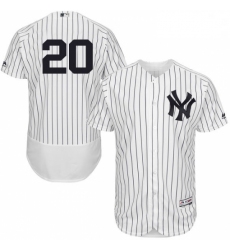 Mens Majestic New York Yankees 20 Jorge Posada White Home Flex Base Authentic Collection MLB Jersey