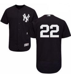 Mens Majestic New York Yankees 22 Jacoby Ellsbury Navy Blue Alternate Flex Base Authentic Collection MLB Jersey