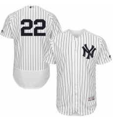 Mens Majestic New York Yankees 22 Jacoby Ellsbury White Home Flex Base Authentic Collection MLB Jersey