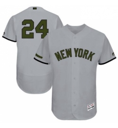 Mens Majestic New York Yankees 24 Gary Sanchez Grey Memorial Day Authentic Collection Flex Base MLB Jersey 
