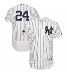 Mens Majestic New York Yankees 24 Gary Sanchez White Stars Stripes Authentic Collection Flex Base MLB Jersey