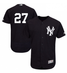 Mens Majestic New York Yankees 27 Giancarlo Stanton Navy Blue Flexbase Authentic Collection MLB Jersey