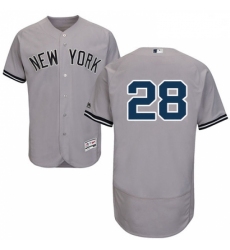 Mens Majestic New York Yankees 28 Austin Romine Grey Road Flex Base Authentic Collection MLB Jersey