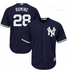 Mens Majestic New York Yankees 28 Austin Romine Replica Navy Blue Alternate MLB Jersey