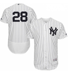 Mens Majestic New York Yankees 28 Austin Romine White Home Flex Base Authentic Collection MLB Jersey