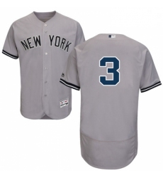 Mens Majestic New York Yankees 3 Babe Ruth Grey Road Flex Base Authentic Collection MLB Jersey