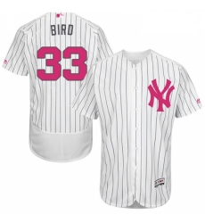 Mens Majestic New York Yankees 33 Greg Bird Authentic White 2016 Mothers Day Fashion Flex Base MLB Jersey