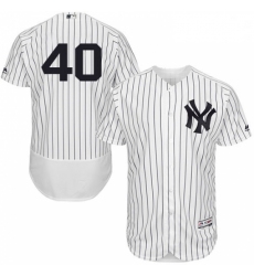 Mens Majestic New York Yankees 40 Luis Severino WhiteNavy Flexbase Authentic Collection MLB Jersey