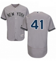 Mens Majestic New York Yankees 41 Adam Lind Grey Road Flex Base Authentic Collection MLB Jersey
