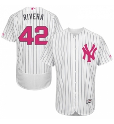 Mens Majestic New York Yankees 42 Mariano Rivera Authentic White 2016 Mothers Day Fashion Flex Base Jersey 