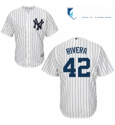 Mens Majestic New York Yankees 42 Mariano Rivera Replica White Home MLB Jersey