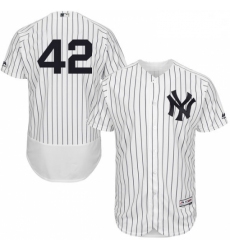 Mens Majestic New York Yankees 42 Mariano Rivera White Home Flex Base Authentic Collection MLB Jersey