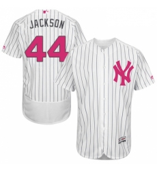 Mens Majestic New York Yankees 44 Reggie Jackson Authentic White 2016 Mothers Day Fashion Flex Base Jersey 