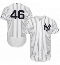 Mens Majestic New York Yankees 46 Andy Pettitte White Home Flex Base Authentic Collection MLB Jersey