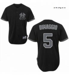 Mens Majestic New York Yankees 5 Joe DiMaggio Authentic Black Fashion MLB Jersey