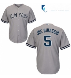 Mens Majestic New York Yankees 5 Joe DiMaggio Replica Grey Road MLB Jersey