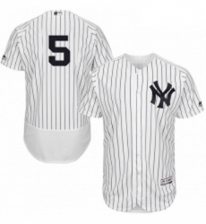 Mens Majestic New York Yankees 5 Joe DiMaggio White Home Flex Base Authentic Collection MLB Jersey