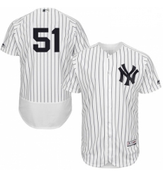 Mens Majestic New York Yankees 51 Bernie Williams White Home Flex Base Authentic Collection MLB Jersey