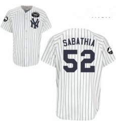 Mens Majestic New York Yankees 52 CC Sabathia Authentic White GMS The Boss MLB Jersey