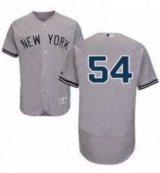 Mens Majestic New York Yankees 54 Aroldis Chapman Grey Road Flex Base Authentic Collection MLB Jersey