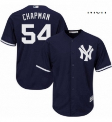 Mens Majestic New York Yankees 54 Aroldis Chapman Replica Navy Blue Alternate MLB Jersey
