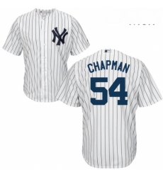 Mens Majestic New York Yankees 54 Aroldis Chapman Replica White Home MLB Jersey