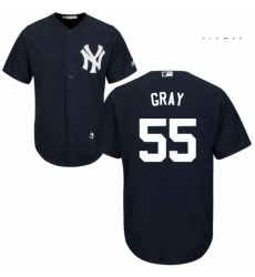 Mens Majestic New York Yankees 55 Sonny Gray Replica Navy Blue Alternate MLB Jersey 