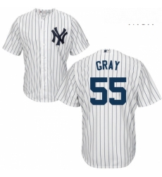 Mens Majestic New York Yankees 55 Sonny Gray Replica White Home MLB Jersey 
