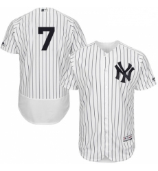 Mens Majestic New York Yankees 7 Mickey Mantle White Home Flex Base Authentic Collection MLB Jersey