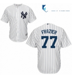 Mens Majestic New York Yankees 77 Clint Frazier Replica White Home MLB Jersey 