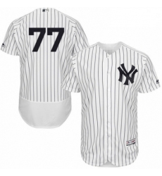 Mens Majestic New York Yankees 77 Clint Frazier White Home Flex Base Authentic Collection MLB Jersey