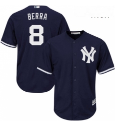 Mens Majestic New York Yankees 8 Yogi Berra Replica Navy Blue Alternate MLB Jersey