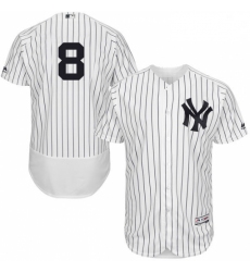 Mens Majestic New York Yankees 8 Yogi Berra White Home Flex Base Authentic Collection MLB Jersey