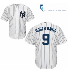 Mens Majestic New York Yankees 9 Roger Maris Replica White Home MLB Jersey