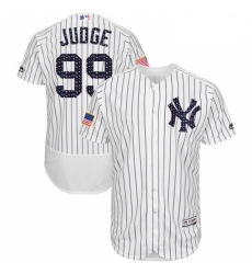 Mens Majestic New York Yankees 99 Aaron Judge White Stars Stripes Authentic Collection Flex Base MLB Jersey