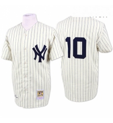 Mens Mitchell and Ness New York Yankees 10 Phil Rizzuto Authentic White Throwback MLB Jersey