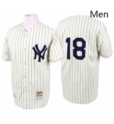 Mens Mitchell and Ness New York Yankees 18 Don Larsen Authentic White Throwback MLB Jersey