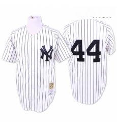 Mens Mitchell and Ness New York Yankees 44 Reggie Jackson Authentic White Throwback MLB Jersey