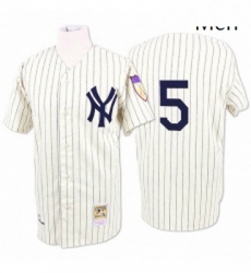 Mens Mitchell and Ness New York Yankees 5 Joe DiMaggio Replica White Throwback MLB Jersey