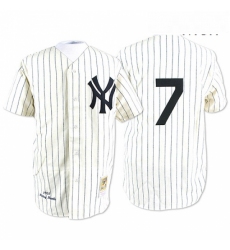 Mens Mitchell and Ness New York Yankees 7 Mickey Mantle Replica White Throwback MLB Jersey