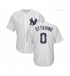 Mens New York Yankees 0 Adam Ottavino Authentic White Team Logo Fashion Baseball Jersey 