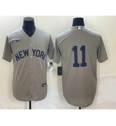 Men's New York Yankees #11 Anthony Volpe 2021 Grey Field of Dreams Cool Base Stitched Baseball Jersey