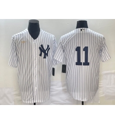 Men's New York Yankees #11 Anthony Volpe White No Name Throwback Stitched MLB Cool Base Nike Jersey