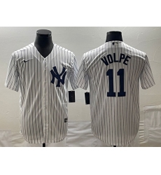 Men's New York Yankees #11 Anthony Volpe White Stitched MLB Cool Base Nike Jersey