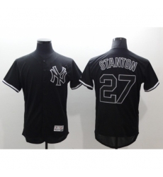 Men's New York Yankees #27 Giancarlo Stanton Authentic Black Fashion Baseball Jersey