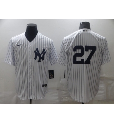 Men's New York Yankees #27 Giancarlo Stanton White No Name Stitched MLB Nike Cool Base Jersey