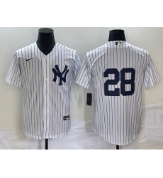 Men's New York Yankees #28 Josh Donaldson No Name White Cool Base Stitched Baseball Jersey